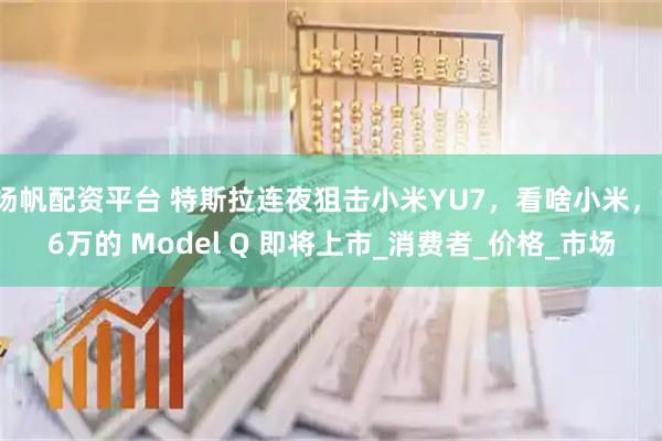 扬帆配资平台 特斯拉连夜狙击小米YU7，看啥小米，16万的 Model Q 即将上市_消费者_价格_市场